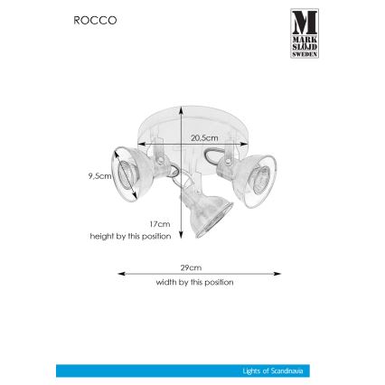 Markslöjd 107852 - Spotlys ROCCO 3xGU10/7W/230V