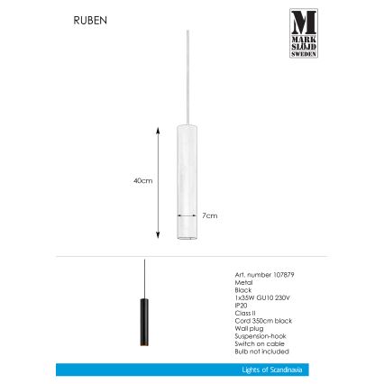 Markslöjd 107879 - Pendel RUBEN 1xGU10/35W/230V