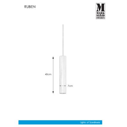Markslöjd 107880 - Pendel RUBEN 1xGU10/35W/230V
