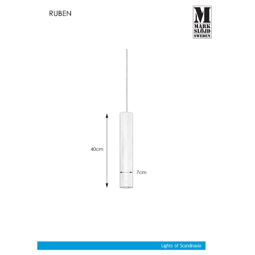 Markslöjd 107880 - Pendel RUBEN 1xGU10/35W/230V