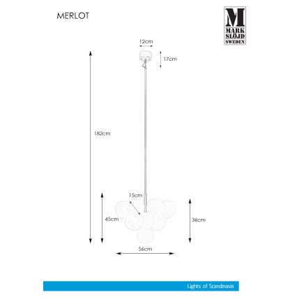 Markslöjd 107903 - Pendel MERLOT 13xG9/20W/230V