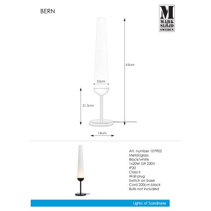 Markslöjd 107905 - Bordlampe BERN 1xG9/20W/230V