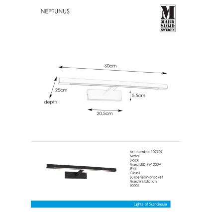 Markslöjd 107909 - LED spejllampe til badeværelse NEPTUNUS LED/9W/230V IP44