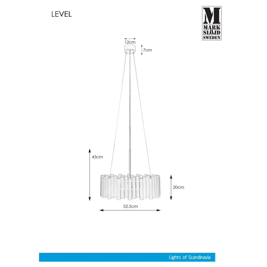 Markslöjd 107925 - Pendel LEVEL 3xE27/60W/230V