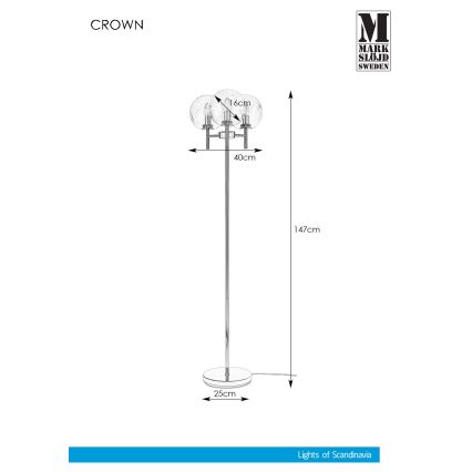 Markslöjd 107947 - Gulvlampe CROWN 3xE14/20W/230V