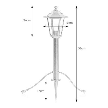 Markslöjd 107991 - LED udendørslampe GARDEN24 LED/3W/24V 56 cm IP44 sort