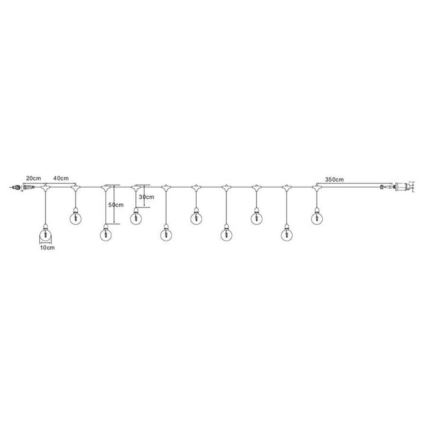 Markslöjd 108021 - Udendørs LED lyskæde GARDEN24 START 7,5 m 10xLED/2,9W/230V IP44