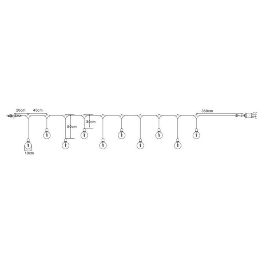 Markslöjd 108021 - Udendørs LED lyskæde GARDEN24 START 7,5 m 10xLED/2,9W/230V IP44