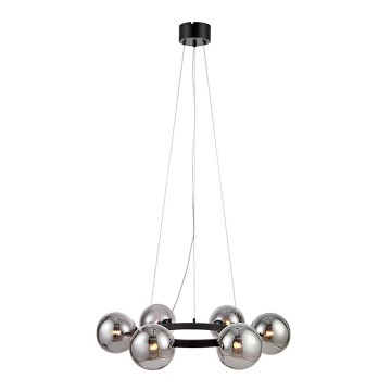 Markslöjd 108051 - Pendel CIRCLE 6xG9/20W/230V sort