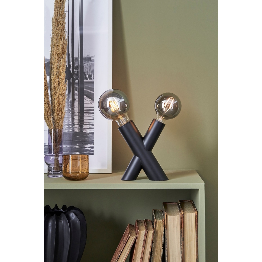 Markslöjd 108052 - Bordlampe SIMUL 1xE27/40W + 1xE14/40W/230V sort