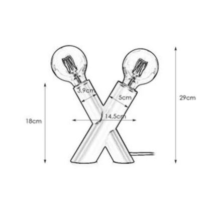 Markslöjd 108052 - Bordlampe SIMUL 1xE27/40W + 1xE14/40W/230V sort