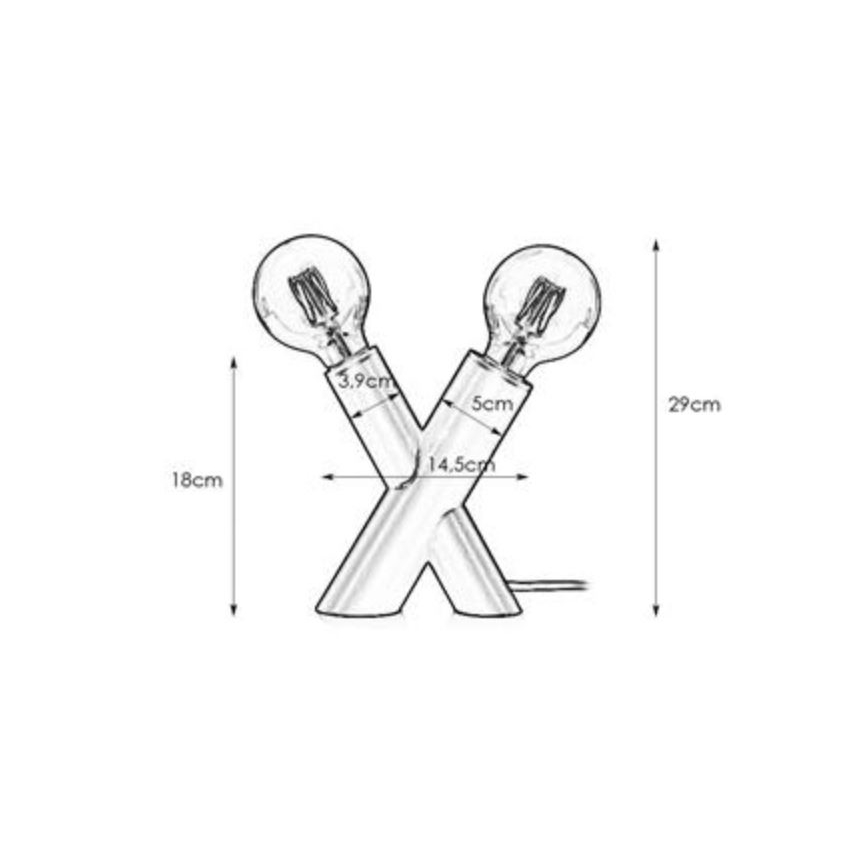 Markslöjd 108052 - Bordlampe SIMUL 1xE27/40W + 1xE14/40W/230V sort