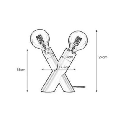 Markslöjd 108053 - Bordlampe SIMUL 1xE27/40W + 1xE14/40W/230V guldfarvet