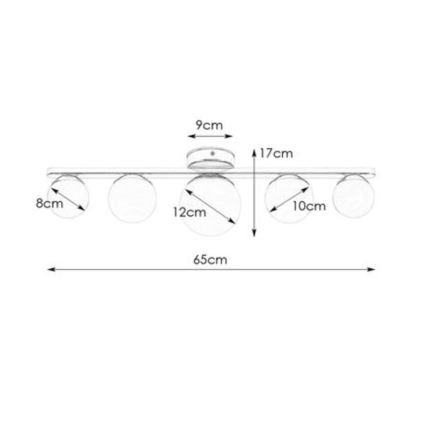 Markslöjd 108066 - Loftlampe til badeværelse PURO 5xG9/20W/230V IP44