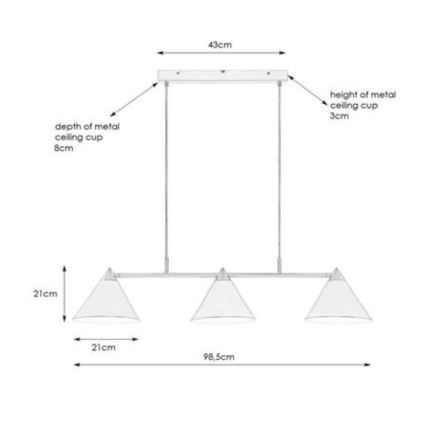 Markslöjd 108075 - Pendel KLINT 3xE14/40W/230V hvid