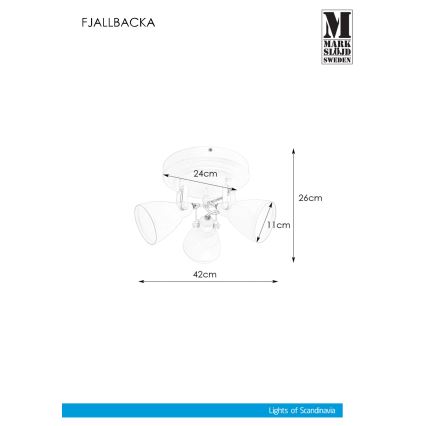Markslöjd 108083 - Spotlampe til badeværelse FJÄLLBACKA 3xG9/20W/230V IP44 hvid
