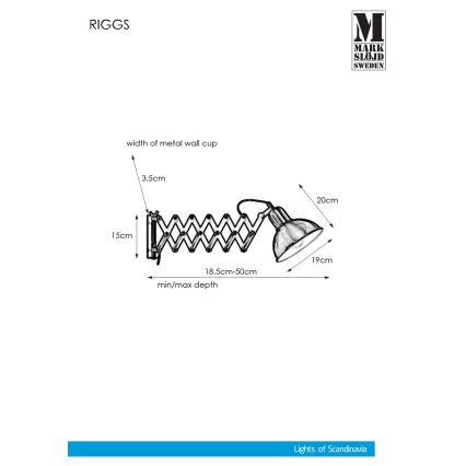 Markslöjd 108104 - Væglampe RIGGS 1xE27/60W/230V messingfarvet
