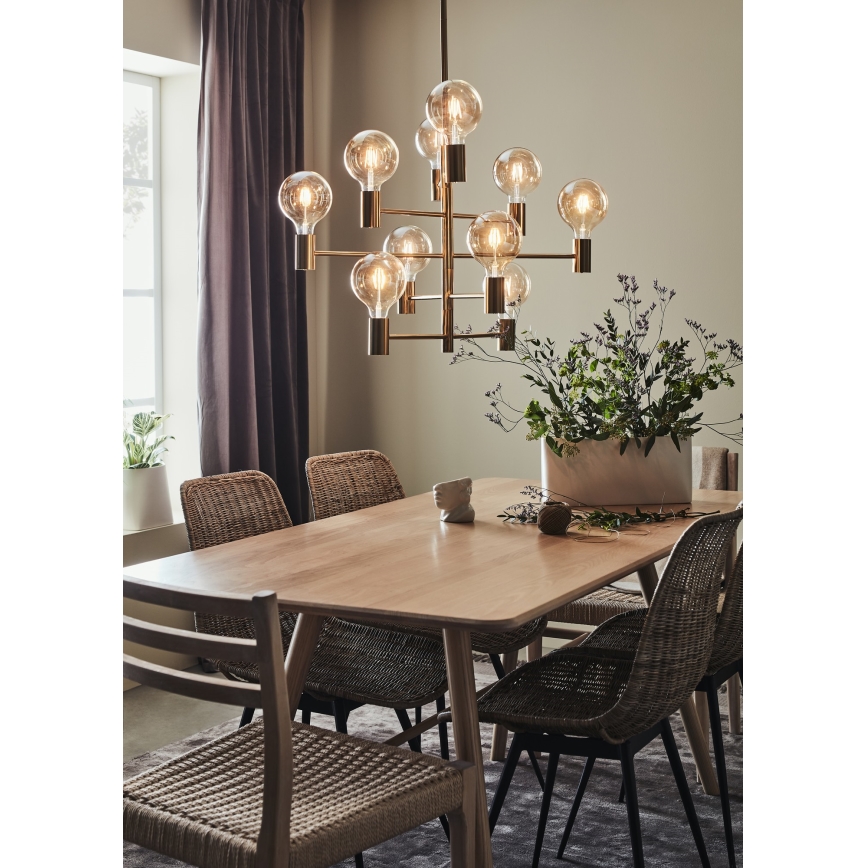 Markslöjd 108117 - Pendel PARIS 10xE27/60W/230V guldfarvet
