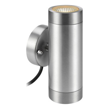 Markslöjd 108170 - GARDEN24 LED udendørs væglampe 2xLED/3W/24V IP44 mat krom