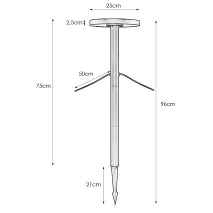 Markslöjd 108173 - LED udendørslampe GARDEN24 LED/5W/24V 75 cm IP44 sort