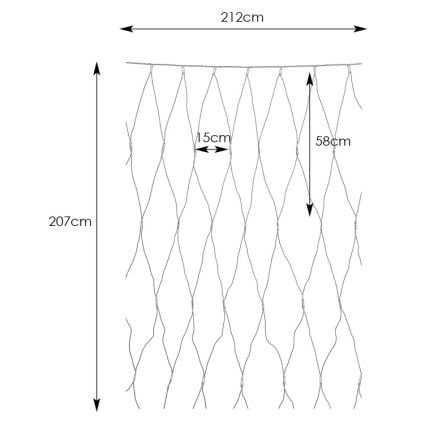 Markslöjd 108178 - LED Udendørs julelysgardin GARDEN24 160xLED/4W/24V 2x2m varm hvid