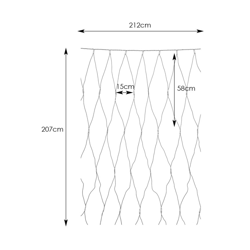 Markslöjd 108178 - LED Udendørs julelysgardin GARDEN24 160xLED/4W/24V 2x2m varm hvid