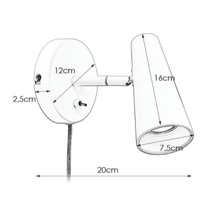 Markslöjd 108200 - Vægspot CREST 1xGU10/7W/230V sort