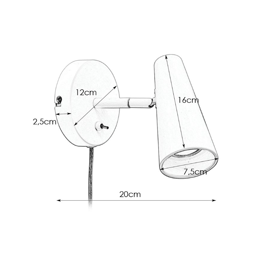 Markslöjd 108200 - Vægspot CREST 1xGU10/7W/230V sort
