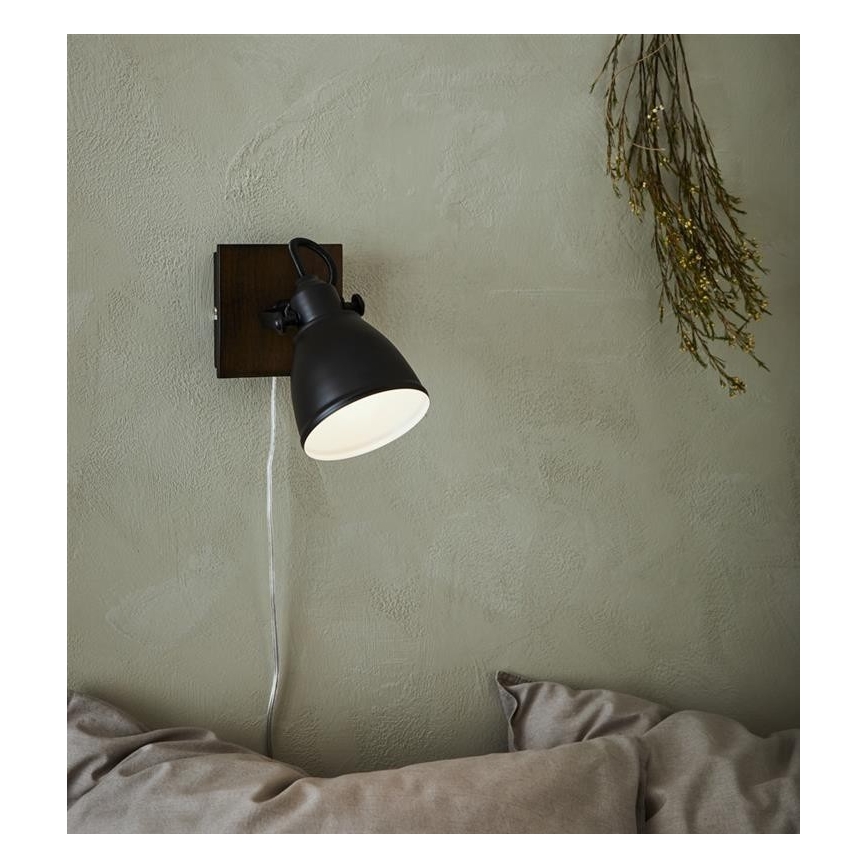 Markslöjd 108211 - Vægspot NATIVE 1xE14/18W/230V sort/brun