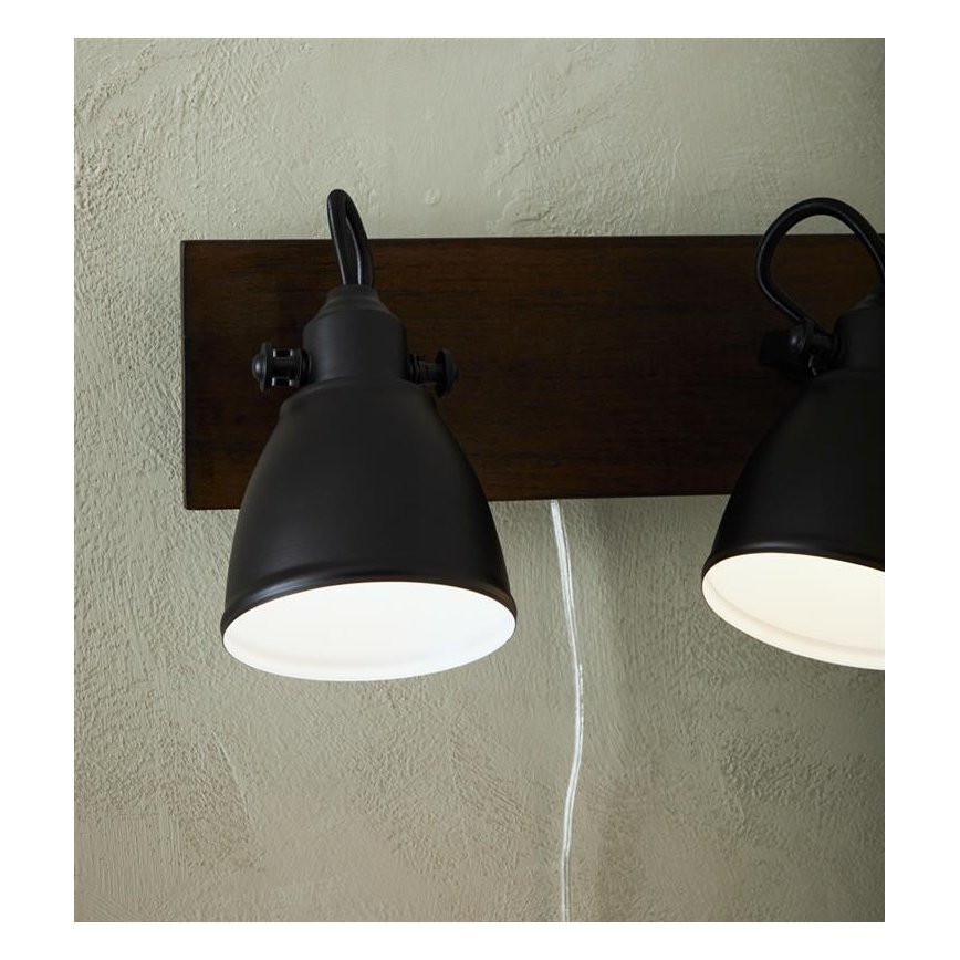 Markslöjd 108213 - Vægspot NATIVE 2xE14/18W/230V sort/brun