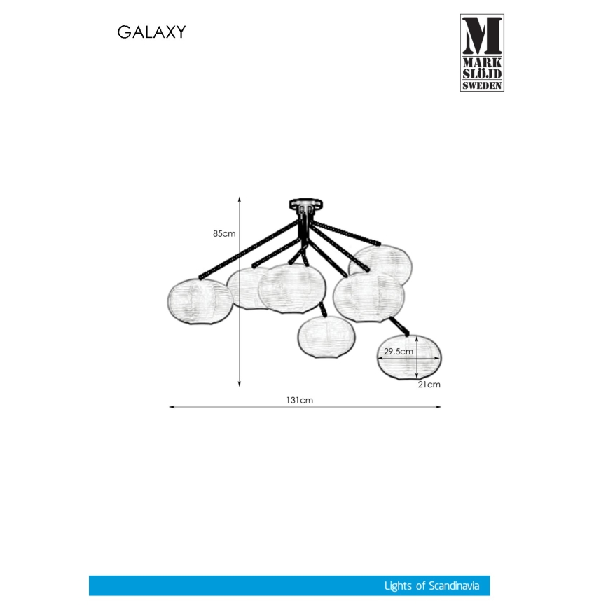 Markslöjd 108216 - Loftlampe GALAXY 7xE27/15W/230V