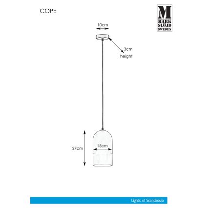 Markslöjd 108225 - Pendel COPE 1xE14/18W/230V