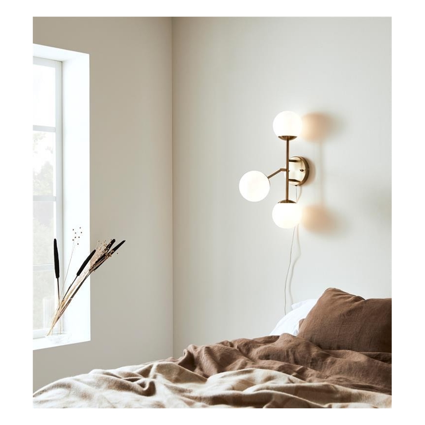 Markslöjd 108254 - Væglampe TRINITY 3xG9/20W/230V guldfarvet/hvid