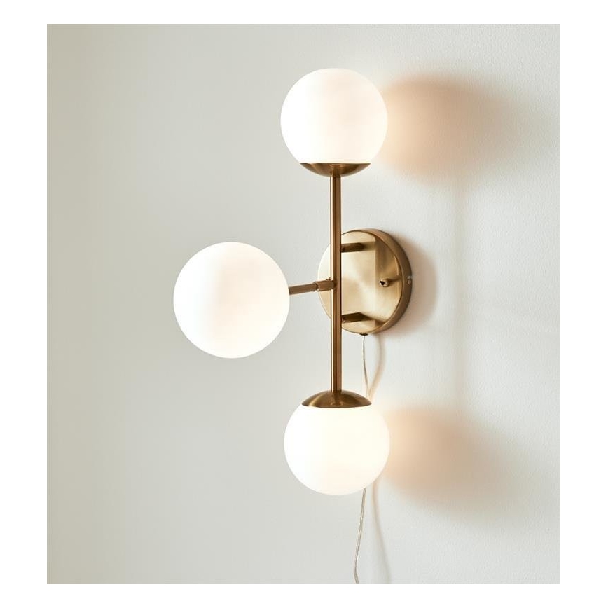 Markslöjd 108254 - Væglampe TRINITY 3xG9/20W/230V guldfarvet/hvid