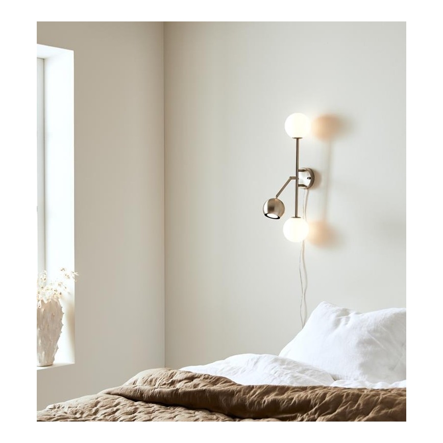 Markslöjd 108256 - Væglampe BESIDE 2xG9/20W/230V + 1xGU10/7W/230V mat krom
