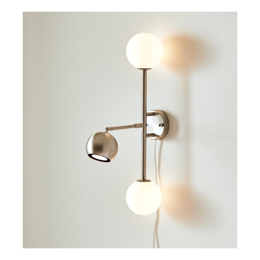 Markslöjd 108256 - Væglampe BESIDE 2xG9/20W/230V + 1xGU10/7W/230V mat krom