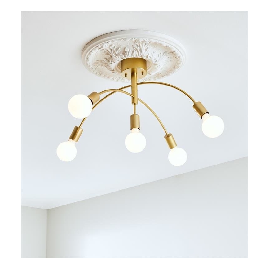 Markslöjd 108285 - Loftlampe CYGNUS 5xE27/40W/230V guldfarvet