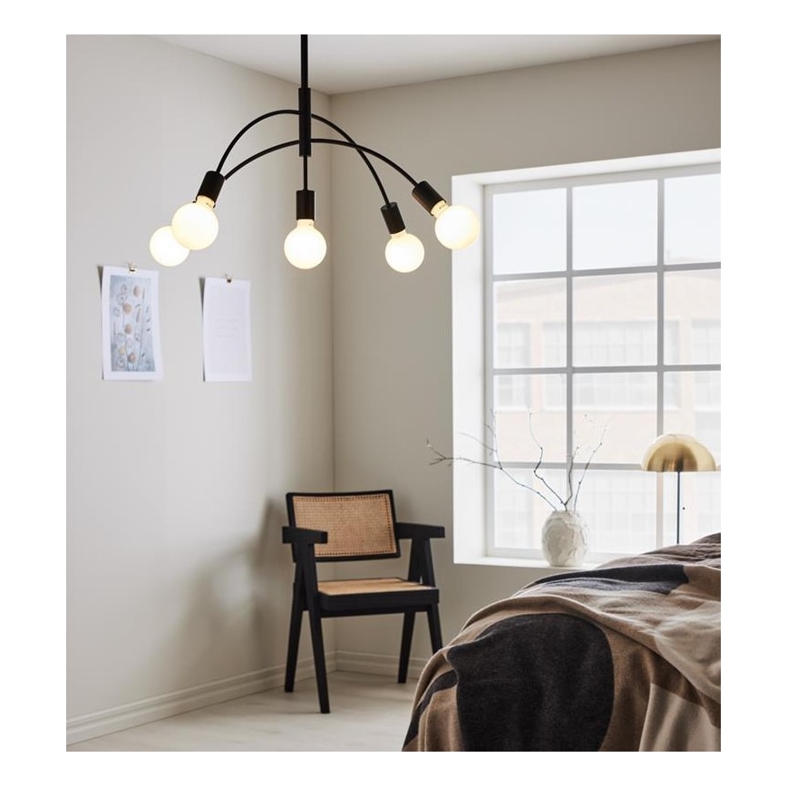 Markslöjd 108286 - Pendel CYGNUS 5xE27/40W/230V sort