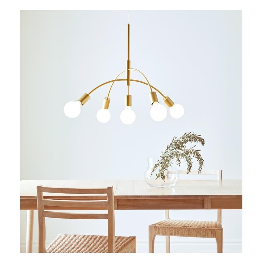 Markslöjd 108287 - Pendel CYGNUS 5xE27/40W/230V guldfarvet