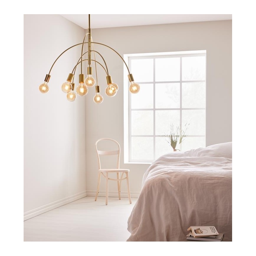 Markslöjd 108289 - Lysekrone LAVELLO 9xE27/40W/230V guldfarvet