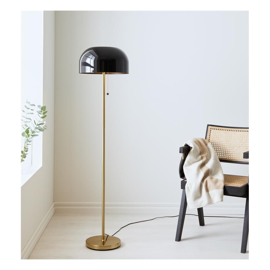 Markslöjd 108293 - Gulvlampe BLANCA 2xE27/40W/230V sort/guldfarvet