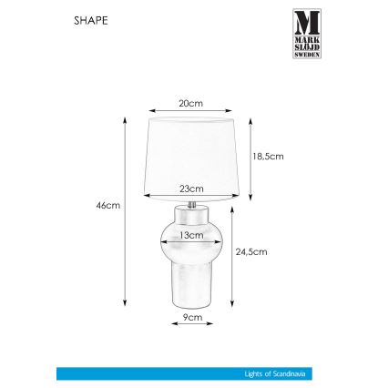 Markslöjd 108450 - Bordlampe SHAPE 1xE27/40W/230V hvid