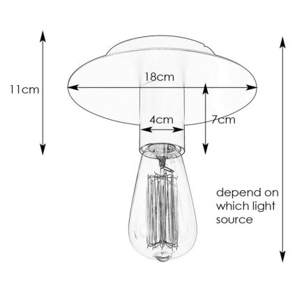 Markslöjd 108540 - Loftlampe PIATTO 1xE27/40W/230V sort