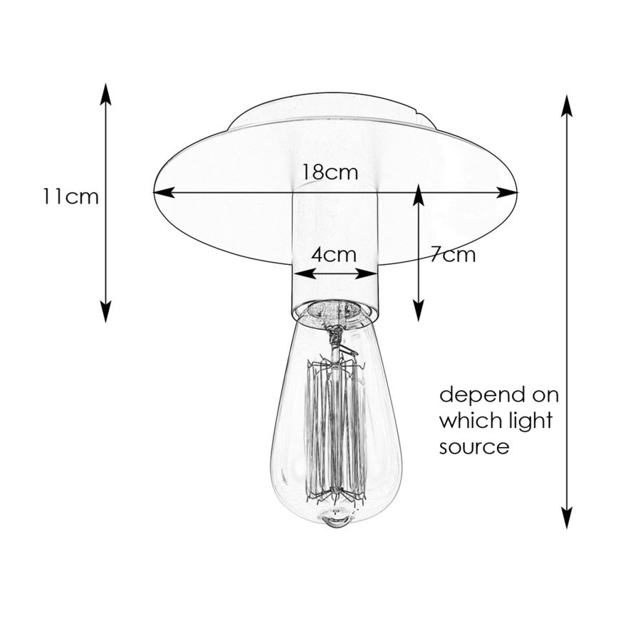 Markslöjd 108540 - Loftlampe PIATTO 1xE27/40W/230V sort