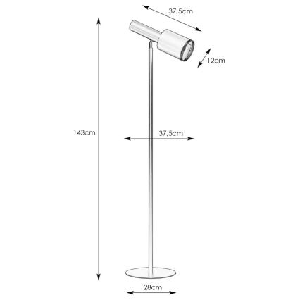 Markslöjd 108542 - Gulvlampe OZZY 1xE27/40W/230V sort