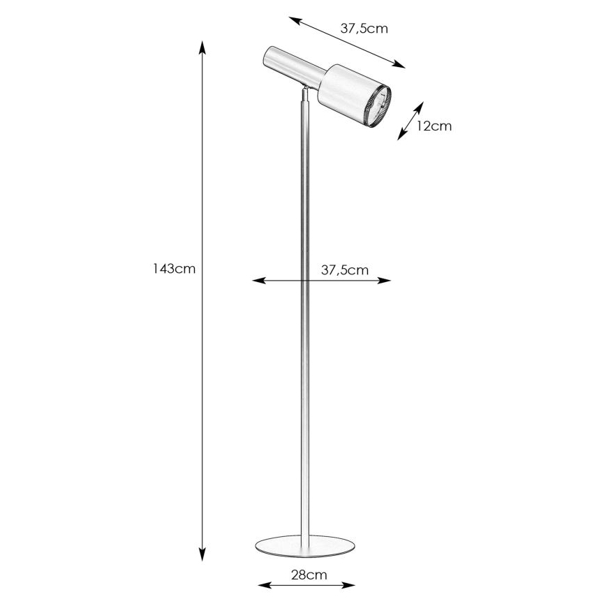 Markslöjd 108542 - Gulvlampe OZZY 1xE27/40W/230V sort