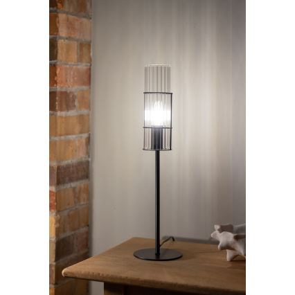 Markslöjd 108555 - Bordlampe TUBO 1xE14/40W/230V 50 cm sort/clear