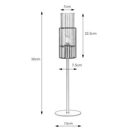 Markslöjd 108555 - Bordlampe TUBO 1xE14/40W/230V 50 cm sort/clear