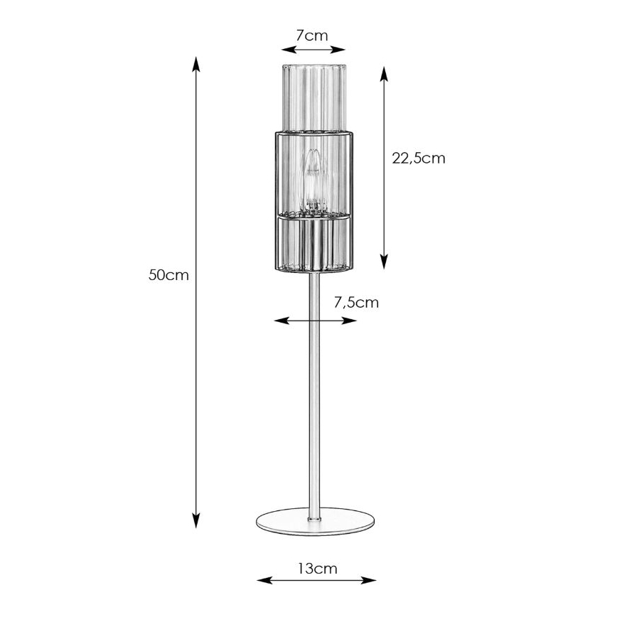 Markslöjd 108555 - Bordlampe TUBO 1xE14/40W/230V 50 cm sort/clear