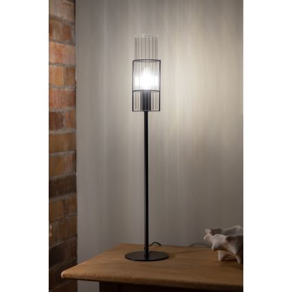 Markslöjd 108556 - Bordlampe TUBO 1xE14/40W/230V 65 cm sort/clear